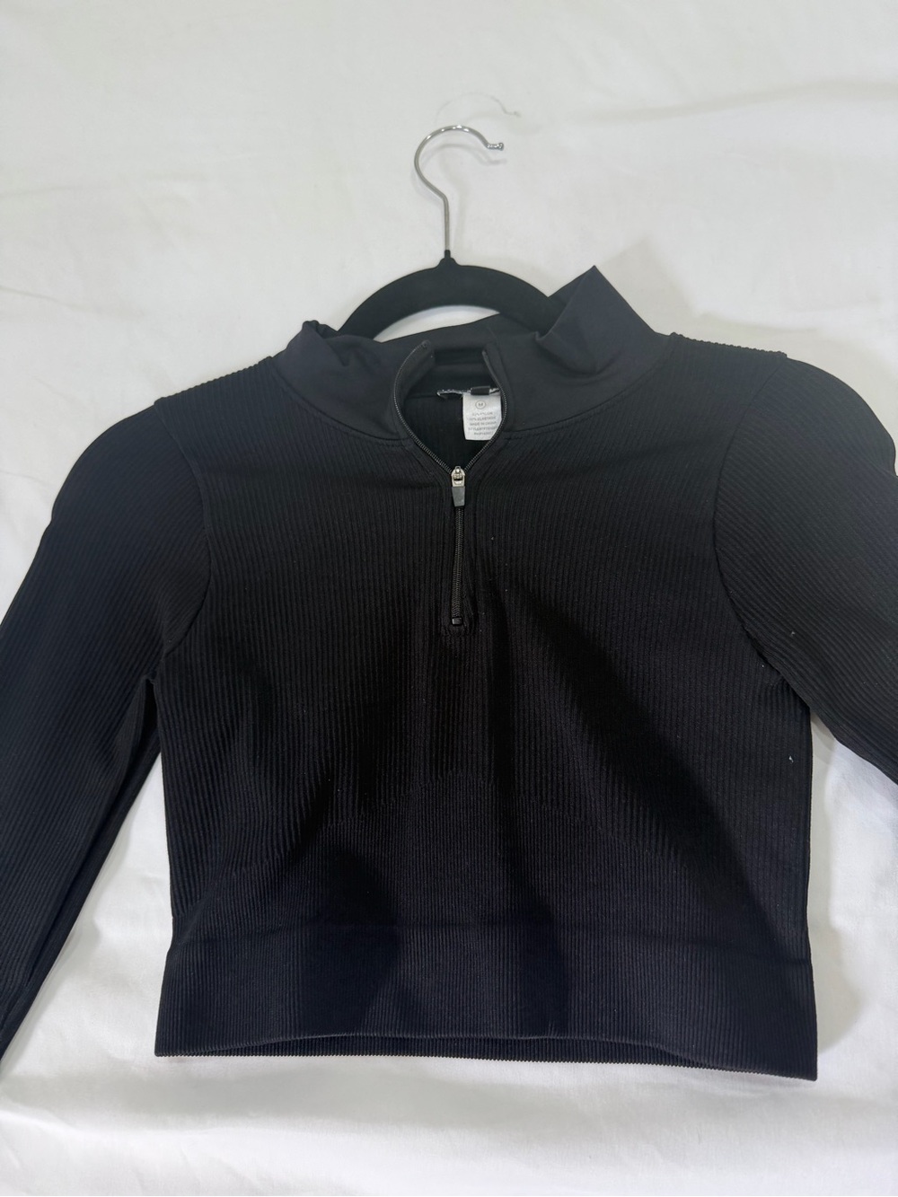 Fashion Nova Black Ribbed Half-Zip Turtleneck Sweater